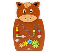 Viga Jouet mural en bois « Wire Beads and Gear » pour cheval