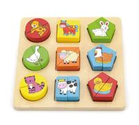 Viga - Plateau avec formes à encastrer - avec dessins des animaux de la ferme
