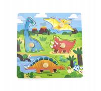 VIGA Puzzle à chevilles en bois Dinosaures