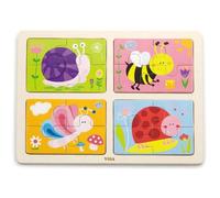 Viga - Puzzle En Bois 4 En 1 "Les Insectes" - A Partir De 18 Mois