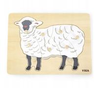 VIGA Puzzle Montessori en bois avec chevilles