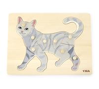 VIGA Puzzle Montessori en bois chat avec chevilles