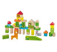 Viga Toys - 50286 - Jeu De Construction - Cubes - Décoration Zoo - 50 Pièces