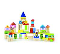 Viga Toys - 50287 - Jeu De Construction - Cubes - Décoration Ville - 75 Pièces