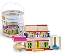 Viga Toys - 50956 - Forme À Trier Et À Empiler - Barrettes De Bois Fantaisies À Construire - 250 Pièces