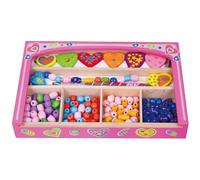 Viga Toys - 52729 - Perles En Bois - Boîte - Cœur