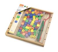 Viga Toys - 56182 - Calcul Et Mathématique - Collier De Perles - Suivre L'ordre des Codes Couleurs