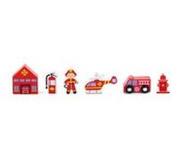 Viga Toys figurines à jouer pompiers à 6 voix Rouge G