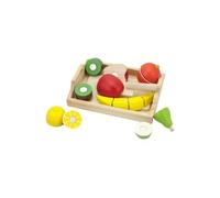Viga Toys fruits en bois sur plateau 9 pièces