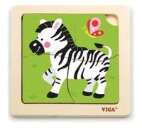 Viga Toys puzzle animal 4 pièces zébré vert zèbre G