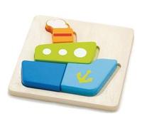 Viga Toys puzzle Boot 14,5 x 14,5 x 1,8 cm bois brun Marron G
