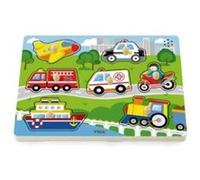 Viga Toys puzzle de forme avec des véhicules sonores 7 pièces Multicolore G