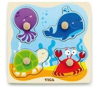 Viga Toys puzzle en bois monde sous-marin 4 pièces Multicolor G