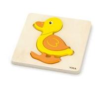 Viga Toys puzzle forme bois canard 4 pièces Jaune G