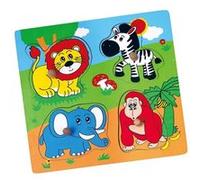 Viga Toys puzzle zoo en bois 4 pièces 22 cm Multicolore G