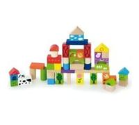 Viga Jeu de construction en bois 50 cubes - ferme