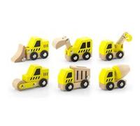 Viga Toys véhicules de construction en bois jaune 6 pièces Jaune G