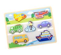 Viga Toys - VIGA Casse-tête en bois Montessori Casse-tête 2en1 Figurines Véhicules