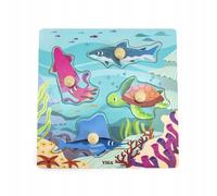 Viga Toys - VIGA Puzzle en bois avec chevilles Animaux aquatiques de la mer