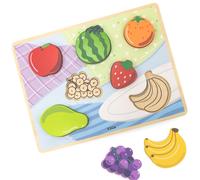 Viga Toys - VIGA Puzzle en bois Montessori Puzzle 2en1 Figures Fruit