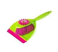 VIGAR 5900 Flower Power Pelle avec Balayette Plastique Vert/Rose 35 x 6 x 35 cm