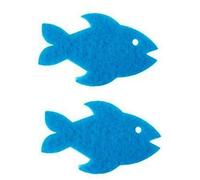 Vigar Blue Fish Lot de 2 éponges à récurer antiadhésives