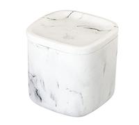 VIGAR - Boîte de Rangement - Collection Zense Marble - 8,8 x 8,8 x 8,9 cm - Accessoire Organisateur Idéal dans la Salle de Bain ou la Cuisine - Boîte Carrée Élégante - Blanc