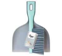 Vigar Brosse et pelle à main, lot de 2 pièces compactes, mini balai pour cuisine, table et bureau, Rengo gris, turquoise