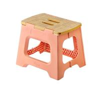 Vigar Compact Tabouret Pliant pour Adultes, 27 cm Marche Pied Pliable, Antidérapant Escabeau pour Salle de bain, Jardinage, Kitchen, House, Bureau, Supporte jusqu'à 150 kg, Orange, Bamboo Print on Top