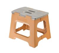 Vigar Compact Tabouret Pliant pour Adultes, 27 cm Marche Pied Pliable, Antidérapant Escabeau pour Salle de Bain, Toilette, Jardinage, Kitchen, House, Bureau, Supporte jusqu'à 150 kg, Orange Foncé