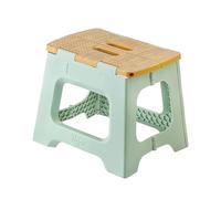 Vigar Compact Tabouret Pliant pour Adultes, 27 cm Marche Pied Pliable, Antidérapant Escabeau pour Salle de Bain, Jardinage, Kitchen, House, Bureau, Supporte jusqu'à 150 kg, Vert, Bamboo Print on Top