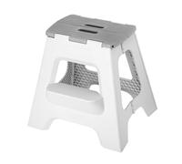 Vigar Compact Tabouret Pliant pour Adultes, 40 cm Marche Pied Pliable 2 Marches, Antidérapant Escabeau pour Salle de Bain, Toilette, Jardinage, Kitchen, House, Bureau, Supporte jusqu'à 150 kg, Gris