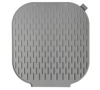 VIGAR - Dessous de Vaisselle en Silicone antidérapant - Système de Drainage - 30 x 30 x 0,4 cm - Rengo - Matériau antibactérien - Facile à Ranger - Gris