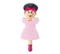 VIGAR Dolls Brosse à Vaisselle avec Manche et Éponge en Forme de Robe, 9 x 7,5 x 23,5 cm, Brosse à Vaisselle Noir, Éponge Double Face Rouge et Rose, Brosses à Vaisselle pour la Cuisine