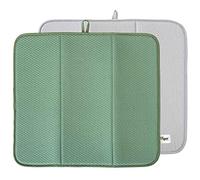 VIGAR - Égouttoir à Vaisselle - Pack 2 Unités - 45 x 40 cm - Modèle Rengo - Microfibre - Tapis Pliable pour Vaisselle, Couverts et Verres - Vert et Gris