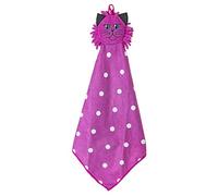 Vigar Felix Serviette 2 en 1 en microfibre ultra absorbante avec tête de brosse en forme de chat et boucle de suspension Lavable en machine Rose