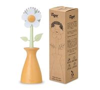 Vigar Florganic Brosse à Vaisselle avec Manche et Support, Brosse à récurer pour casseroles, poêles, Vaisselle et évier, Poils Non abrasifs, Lavable au Lave-Vaisselle, Orange
