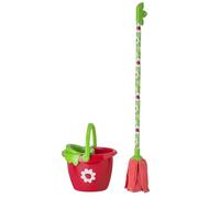 Vigar Ladybug Ensemble serpillère et seau pour enfants, kit de nettoyage pour enfants, serpillère en microfibre et seau à serpillère avec presse-agrumes, serpillères pour nettoyer le sol, Ladybug