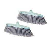 VIGAR 2 Paquets de Recharges pour Balai, 34x7x13.5 cm, Tête de Rechange Universelle pour Balai à Manche, Manche à Balai pour la Maison et la Cuisine, Turquoise, Gris