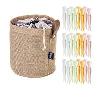 Vigar - Pinces à Linge - Paquet de 24 Unités - 14,5 x 17,5 x 19 cm - Série Florganic - Comprend 1 Panier avec Cintre - sans Marque - Multicolore