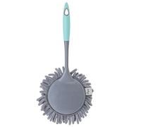 Vigar - Plumeau - Rond - 18 x 5 x 36 cm - Collection Rengo - avec Poils en Microfibre rembourrés - Brosse Attrape-poussière Multi-usages - Gris et Bleu Clair