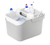 Vigar Rengo Cubo Organisateur, Panier Organisateur Multifonction avec Poignée, 3 Compartiments, Organisateurs de Salle de Bain et Rangement pour la Maison, Gris, Blanc