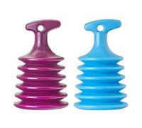 VIGAR - Set de 2 déboucheurs à Ventouse - Manche Ergonomique - 10,5 x 10,5 x 16,5 cm - Évier et tuyaux - Petit et léger - avec Trou de Suspension - Magenta et Bleu