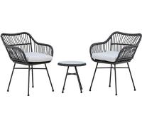 Vigasalon 2 fauteuils, 1 petite table d'appoint noire.