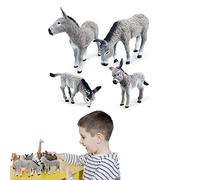 Vigcebit Famille d'âne | Figurine Famille d'ânes simulés,Ornement modèle d'âne Animal Simulation, Jouets Ferme pour garçons et Filles, GranCollection