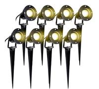 Vigevee 8 Pack Spot LED Lampe Extérieur avec Piquet, 4W Éclairage Extérieur LED à Piquer Lampe de jardin étanche IP65, 3000K Blanc Chaud Projecteur de jardin, Spot Exterieur pour Jardin, Cour, Chemin