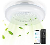Vigevee 80W Ventilateur de Plafond avec éclairage, LED Variable Lumière du Ventilateur Mode été Hiver, avec Télécommande et APP, 6 Vitesses de Vent 3000-6500K, pour Salon Chambre 1 pièces