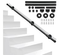 Vigevee Main Courante Murale en Fer Noir - Rampe d'Escalier pour Intérieur et Extérieur avec Matériel de Montage