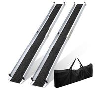 Vigevee Rampe télescopique pour fauteuil roulant - 121 à 213 cm - Rampe télescopique réglable - En aluminium - Antidérapante - Capacité de charge de 300 kg - Sans danger pour les animaux domestiques