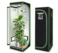Vigevee Rideau de culture 60 x 60 x 180 cm, 600D Oxford Grow Tent avec fenêtre d'observation, lumière et imperméable pour plantes Homegrow, pour intérieur, structure stable
